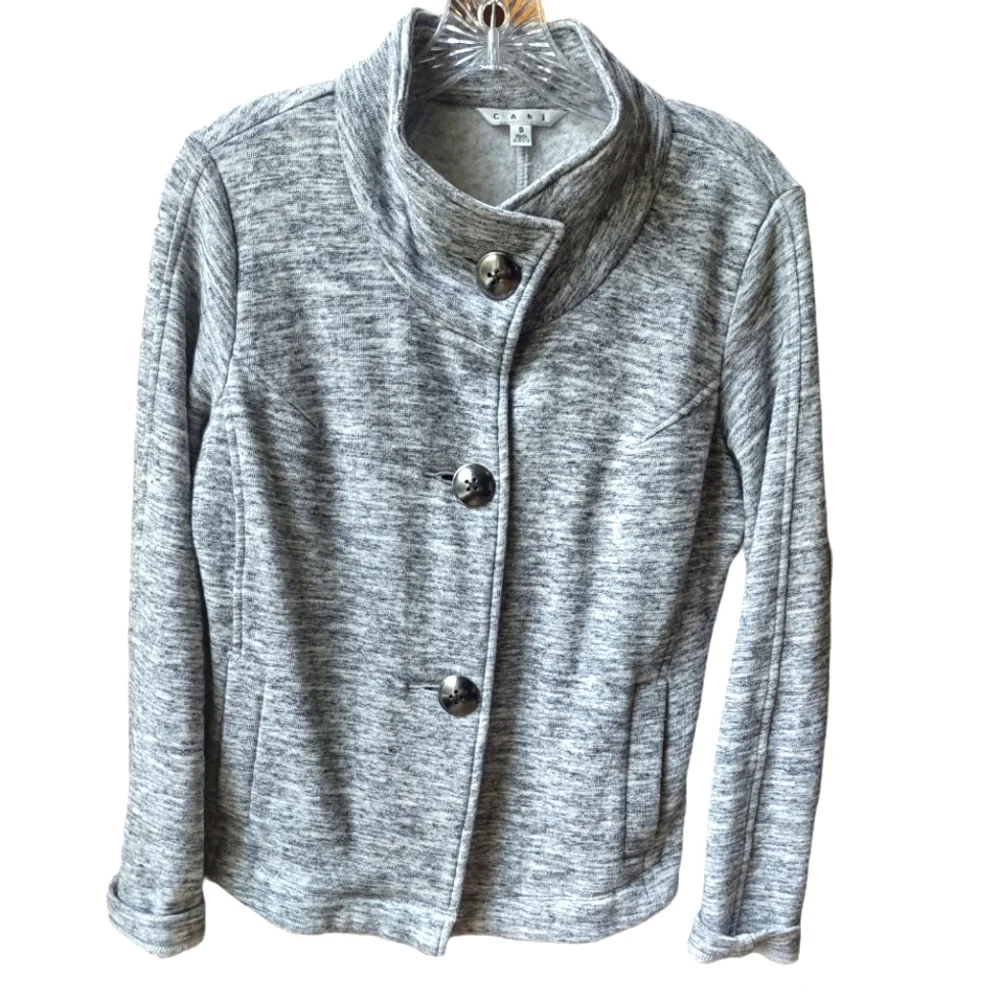 Cabi Heathered Gray  Asymmetrical Jacket ,Size Small - Picture 4 of 11